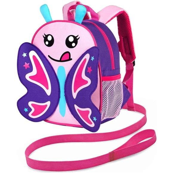gxtvo Backpack Leash for Toddlers, 9.5" Kids Butterfly Safety Leashes Bookbag